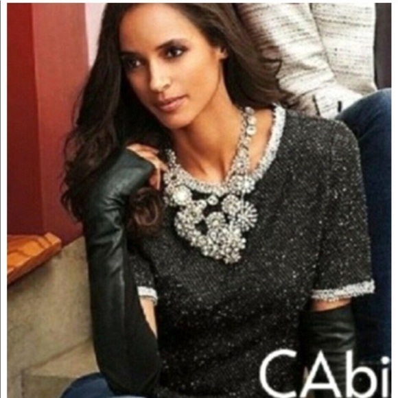 Cabi Coco Shell Top Short Sleeve Tweed Gray Pullover size small - Picture 2 of 8